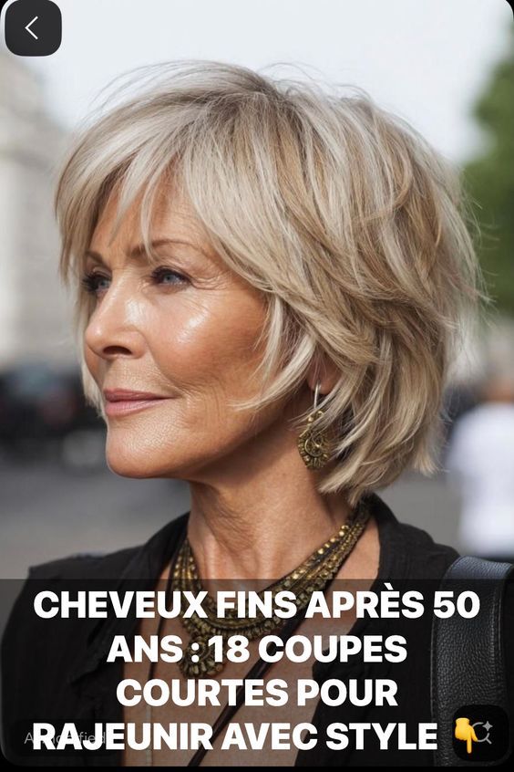 Cheveux Fins Après 50 Ans : 18 Coupes Courtes Pour Rajeunir Avec Style
