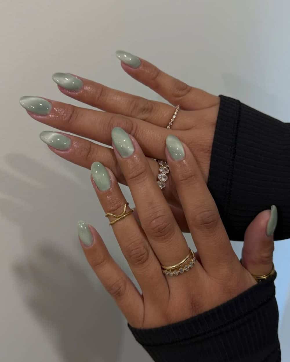 Ongles vert menthe