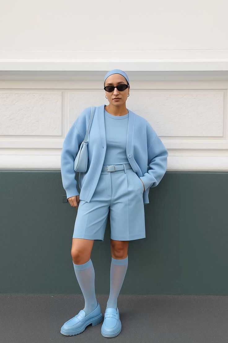 Ensemble coordonné bleu glacier moderne