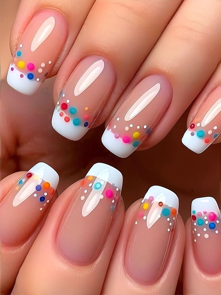 ongles à pois colorés tendance
