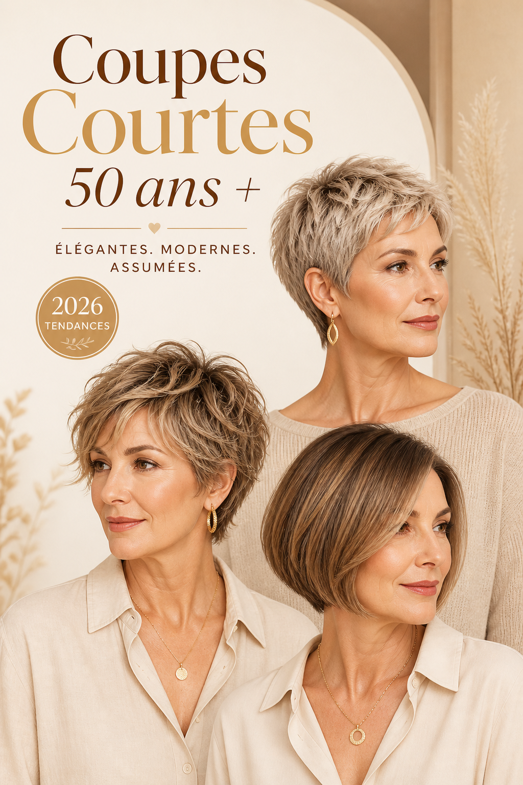 Coiffures courtes élégantes pour 50+