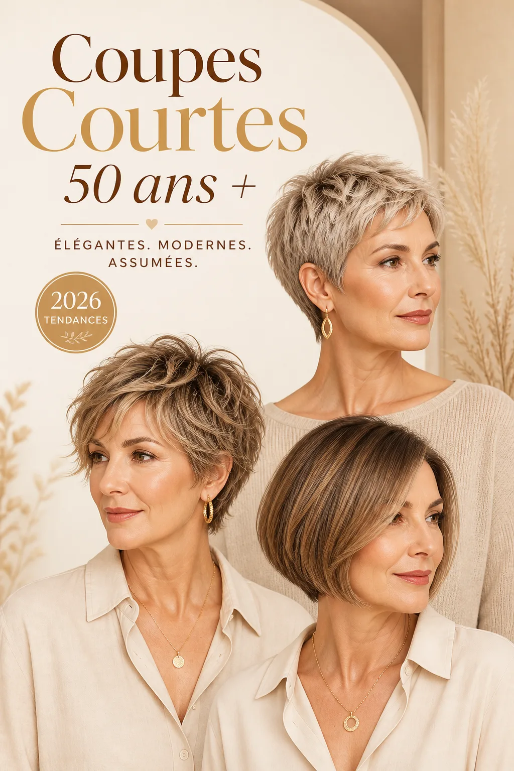 Coupes cheveux courts femme plus de 50 ans : styles tendance 2026