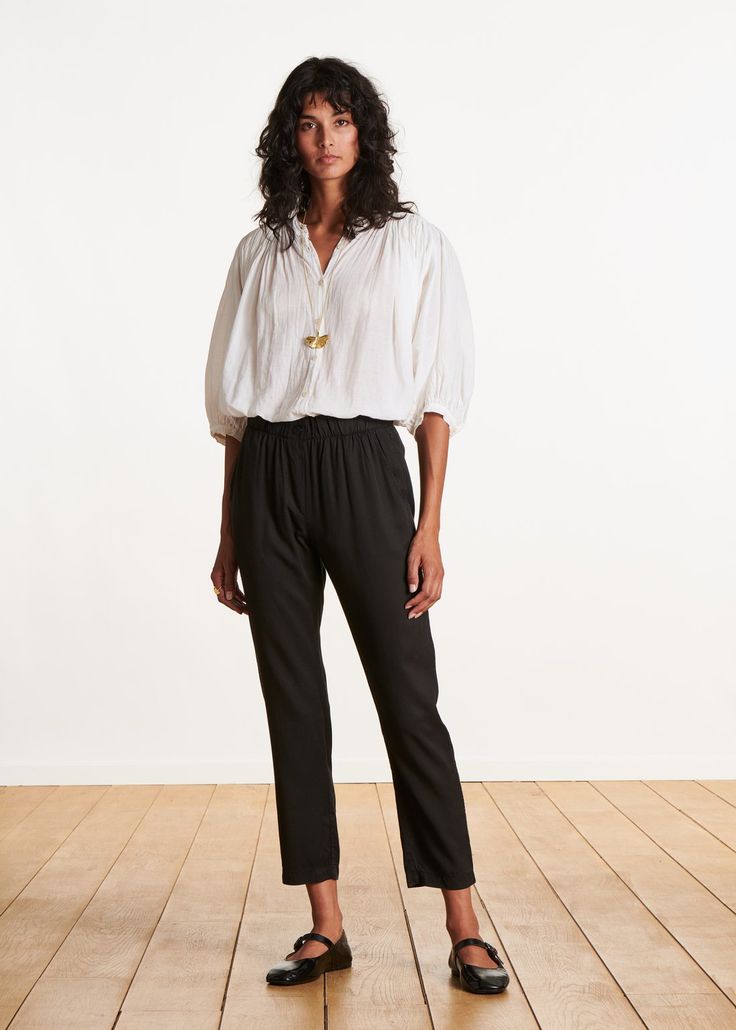 Top fluide et pantalon taille haute