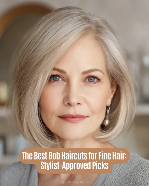 Bob court plongeant pour cheveux fins