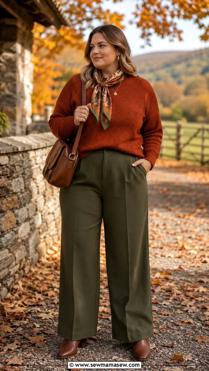 Pull beige avec jupe courte et sac assorti