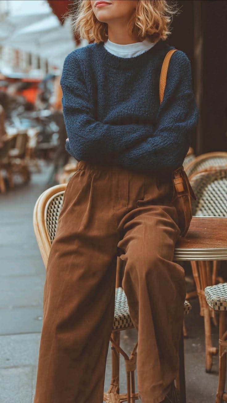 Sweater à col roulé marron chocolat, pièce chaleureuse